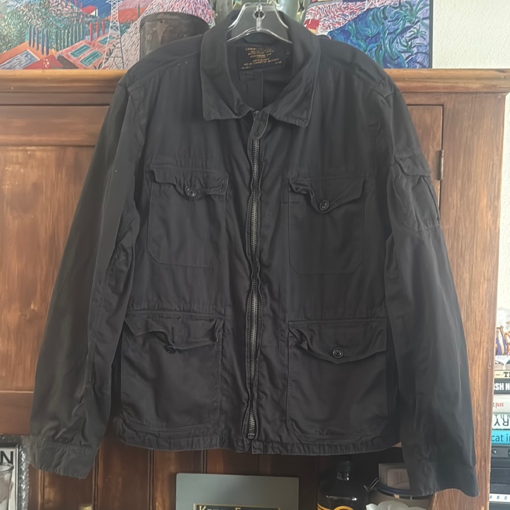 J.Crew A/22 Men's Black Military Field Jacket Like New XL